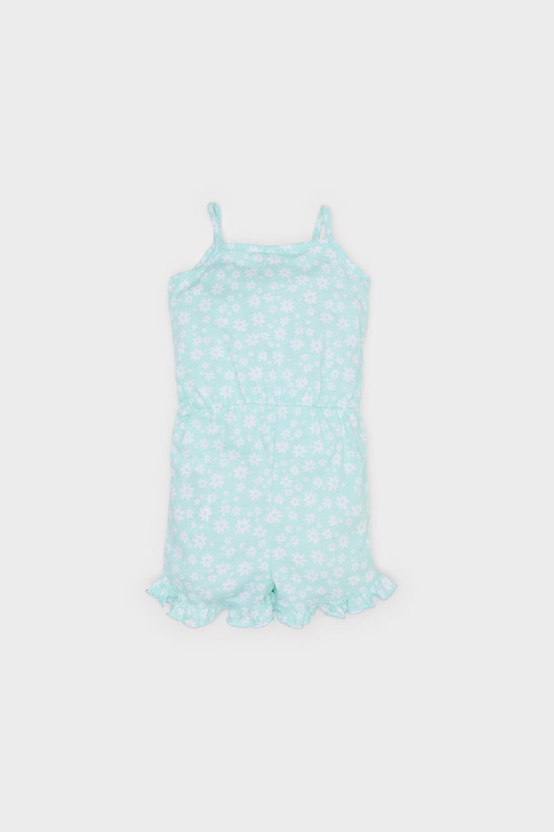 DeFacto Green BabyGirl Baby Girl Patterned Suspender Jumpsuit Casual - Image 4